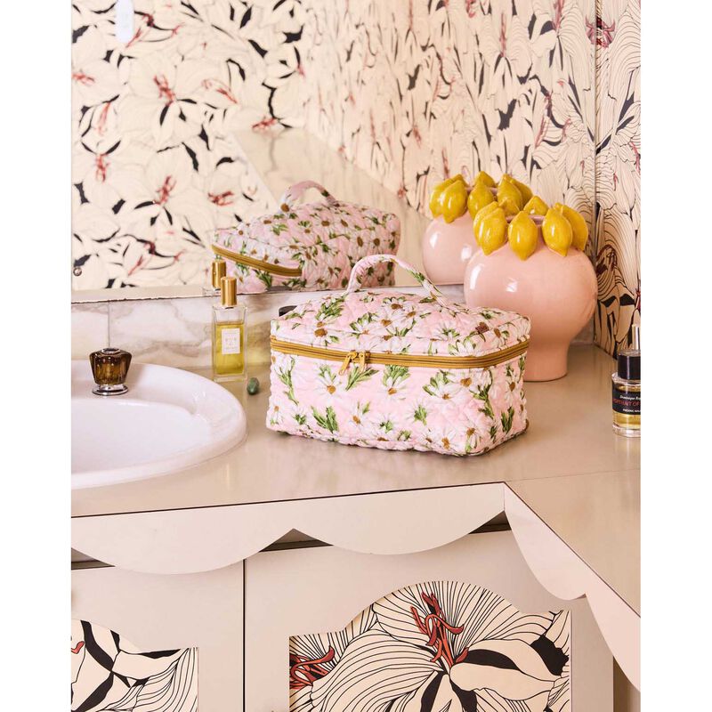 Kip&Co Sweet Daisy Quilted Cotton Toiletry Case image number 3